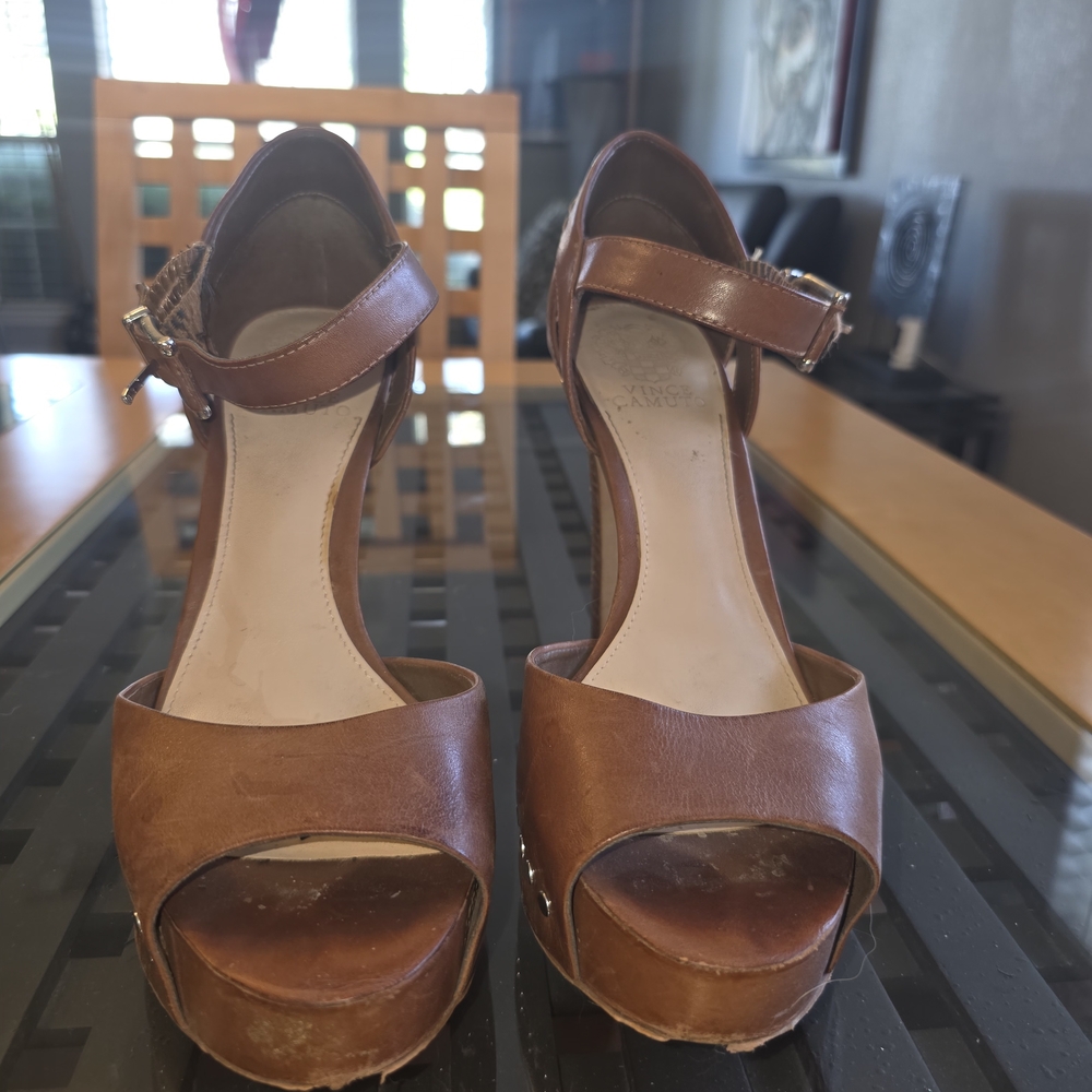 Vince Camuto Brown Leather Heels